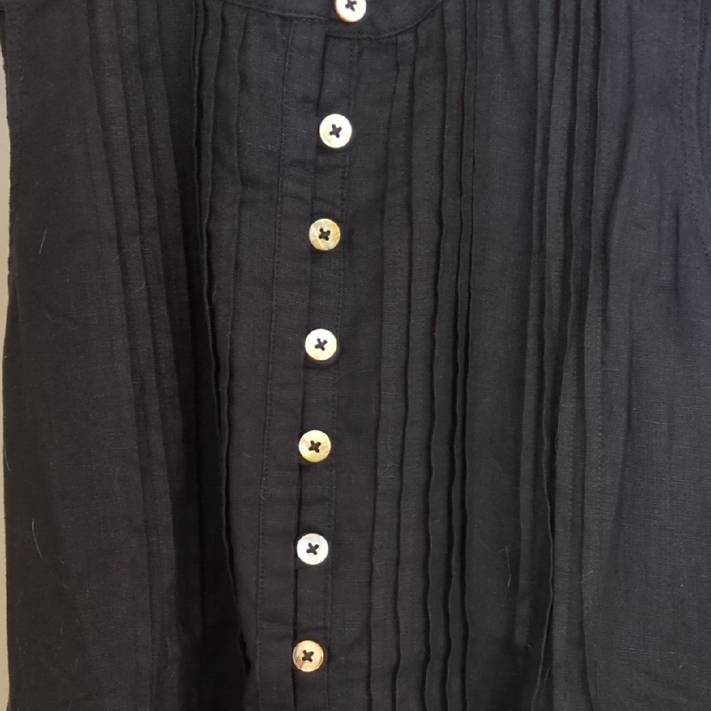 Sleeveless Black Button-Front Women’s Dress - Picture 4 of 8